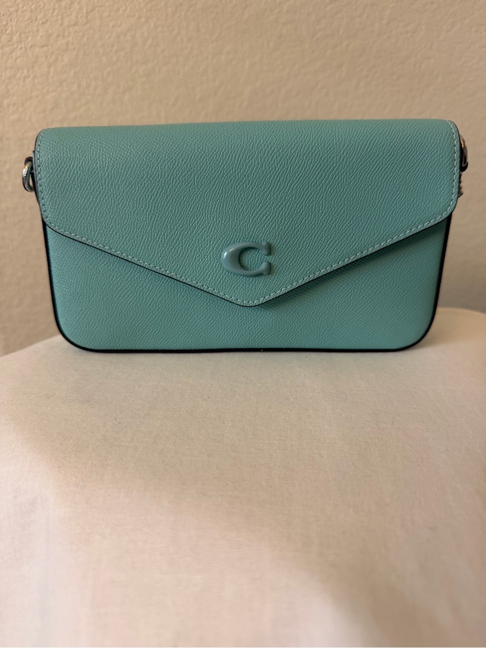 C Logo Envelope Crossbody Bag in torquoise  blue